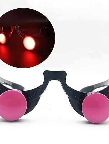  光る赤い目のメガネ、怖い死神コスプレハロウィン衣装アクセサリー、光るメガネ、ウェア、レイヴパーティーのお土産クリスマスギフト