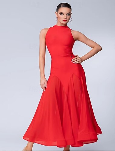  Damen Ballsaal Walzer Modern Dance Kleider Performance Wettbewerb Tanzbekleidung