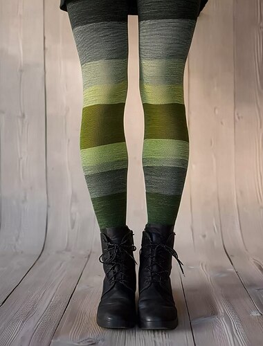  Naisten Leggingsit Loma Vintage Muoti Täyspitkä Korka vyötärö Kuvitettu Väripalikka Tulostus Pidä lämpimänä Pehmeä Hengittävä Elastinen Muodollinen ulko- Loma Masentavan vihreä Kevään ruohonvihreä