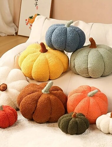  høstgresskar plysjpute takksigelse polyesterfylt pute, mykt kosedyr til halloween-hjemmedekor, bursdagsgave, koselig høytidsdekorasjon med teksturert overflate