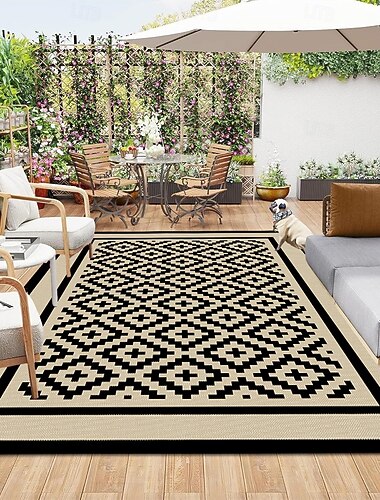  εξωτερικό χαλί αδιάβροχο για βεράντες, αναστρέψιμο χαλί από πλαστικό άχυρο εξωτερικού χώρου, χαλάκια κάμπινγκ για εξωτερική διακόσμηση, τροχόσπιτο, αυλή, βεράντα, μπαλκόνι, πικνίκ