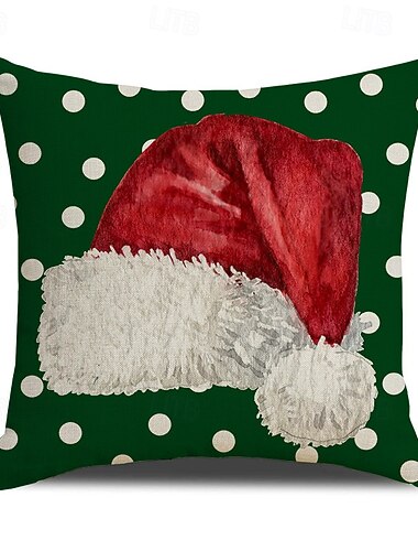  nuevo rojo &Juego de almohadas navideñas verdes, cojines decorativos clásicos con bloques de colores y estampado de árbol de Navidad, cojines festivos.