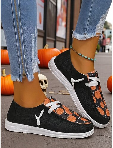  Halloween-gresskarloafers til dame – komfortable slip-on-sko med snøring for høstfestival, streetwear og høytidsfester