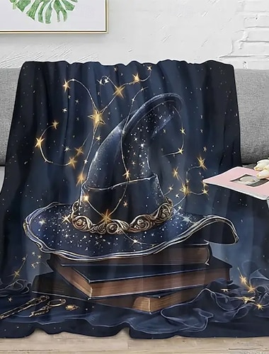 Fleecefiltar Filt för soffan Galax Magisk hatt 3D Fantasi Mystiker Soffa Säng Dekorativ filt Varm filt Heminredning   Fleecefiltar Filt för soffan Galax Magisk hatt 3D Fantasi Mystiker Soffa Säng Dekorativ filt Varm filt Heminredning