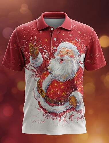 Новогодняя тематика Муж. Дед Мороз Поло С короткими рукавами Футболки поло Лацкан На каждый день Праздники Фестивальный наряд 3D печать Пуговицы Лето Красный 1 Красный 4 Красный 3   Новогодняя тематика Муж. Дед Мороз Поло С короткими рукавами Футболки поло Лацкан На каждый день Праздники Фестивальный наряд 3D печать Пуговицы Лето Красный 1 Красный 4 Красный 3