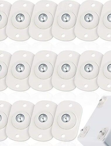  20 kpl ruostumattomasta teräksestä valmistettuja tahnamaisia yleispyöriä, itseliimautuvia mini-kääntyviä pyöriä, 360° pyörivä kuulapyörä, ruostumattomasta teräksestä valmistetut yleispyörän