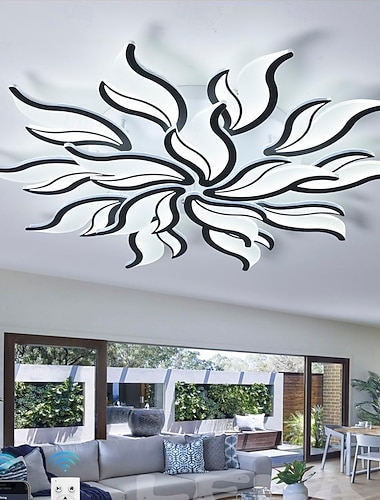  3-Light 5-Light 60/68/78/90/100 cm Bimbar Klusterdesign Takbelysning Metall Akryl Multi lager Artistisk Stil Modern Stil Målade ytor svart LED Modern 110-120V 220-240V