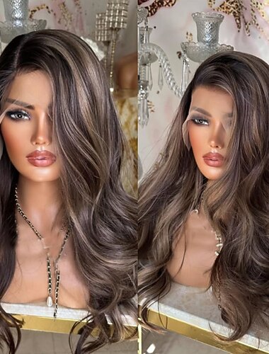 Perruque Cheveux Naturel Rémy 5x5 Fermeture dentelle frontale 13x4 Cheveux Brésiliens Ondulé Marron Partie libre Femmes Densité 150% 180% we say baby hair Cheveux Mèches / Balayage 100% Vierge Sans