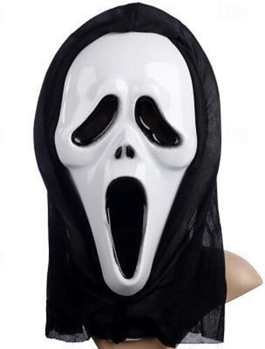  Máscara de fantasma de Halloween para niños, máscara de cabeza completa de látex aterradora para cosplay, disfraz de parca, casa embrujada y decoración de fiesta de máscaras