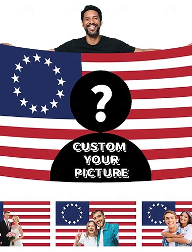  ملصق نسيجي مخصص للذكرى السنوية الـ 250 لعلم أمريكا مع صورة شخصية، صمم صورتك للديكور والنوادي والحفلات الموسيقية والحانات والمساكن وغرف المعيشة وغرف النوم