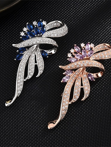  Broche Geométrico Flor Moda Sencillo Lujo Broche Joyas Plata Champaña Para Boda Fiesta Regalo Pedida Fiesta de baile Festival