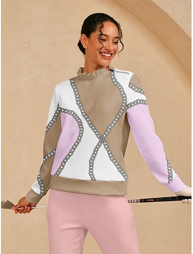  Dames Trui met capuchon Wit Lange mouw Kleding Bovenlichaam Dames golfkleding kleding outfits draag kleding