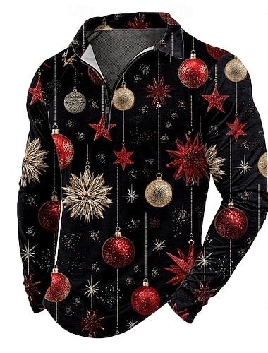 Новогодняя тематика Муж. Колокольчики Рубашки-поло на молнии Длинный рукав Футболки поло Лацкан На каждый день на открытом воздухе Фестивальный наряд 3D печать Осень Зима Небесно-голубой Красный Синий   Новогодняя тематика Муж. Колокольчики Рубашки-поло на молнии Длинный рукав Футболки поло Лацкан На каждый день на открытом воздухе Фестивальный наряд 3D печать Осень Зима Небесно-голубой Красный Синий