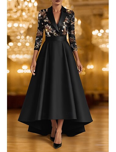 Szmoking ruha A-vonalú Magas-alacsony szárú ruha Előírásos Esküvő Esküvői vendég Flitter Elegáns 3/4-es ujj 3/4 ujjú rakott Földig érő Sálhajtóka Vágott hajtókák Normál (rakott)   Szmoking ruha A-vonalú Magas-alacsony szárú ruha Előírásos Esküvő Esküvői vendég Flitter Elegáns 3/4-es ujj 3/4 ujjú rakott Földig érő Sálhajtóka Vágott hajtókák Normál (rakott)