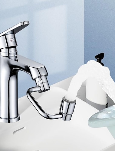  Extensión de aireador de grifo giratorio de 1080°, extensor de grifo de fregadero giratorio universal de 2 modos, boquilla de grifo de brazo mecánico a prueba de salpicaduras para baño y cocina