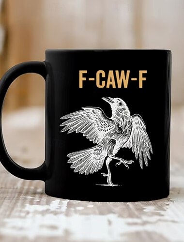  f-caw-f 面白い鶏のマグカップ、ユーモラスな雄鶏のコーヒーカップ、ギャグ、友人や家族へのクリスマスプレゼント、セラミックティーマグ、オフィス、キッチン、誕生日、クリスマス、または面白いギフトのアイデア