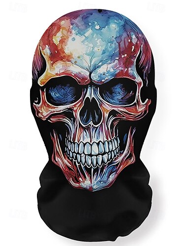  Men's Halloween Skull Face Mask, Breathable Comfortable Fabric Balaclava for Parties, Cosplay, Riding and Outdoor Activities