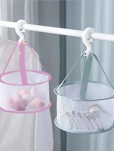 3 st torkkorgar i polyester med hållare för sminkborstar, bärbara tvättpåsar för rengöring och torkning av små föremål, mångsidig förvaring och torkställning   3 st torkkorgar i polyester med hållare för sminkborstar, bärbara tvättpåsar för rengöring och torkning av små föremål, mångsidig förvaring och torkställning
