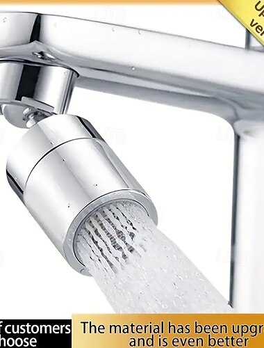  Aérateur de robinet anti-éclaboussures à 360° pour cuisine et salle de bain – rallonge de débit d'eau rotative avec deux modes de jet, moussant, installation facile