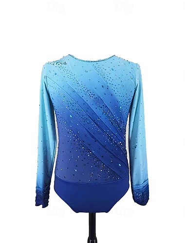  Krasobruslení Pánské Chlapecké Buz Pateni Topy modrá + světle modrá Slátanina zářivé barvení Spandex Vysoká pružnost Trénink Profesionální Soutěž Bruslařské oblečení Klasický Křišťál a napodobenina
