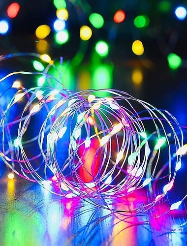  1м-10светодиодов/2м-20светодиодов/3м-30светодиодов/5м-50светодиодов/10м-100светодиодов из медной проволоки с аккумуляторным ящиком, водонепроницаемый и непроводящий, рождественский, Хэллоуин,