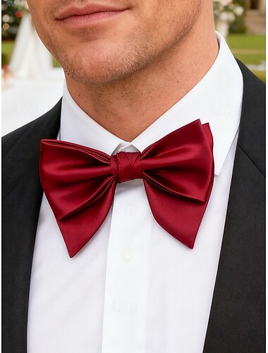  Herren-Satin-Fliege in mehreren Farben, verstellbare formelle Krawatte, Weihnachtsfeier und Hochzeitsaccessoire als Geschenk für ihn