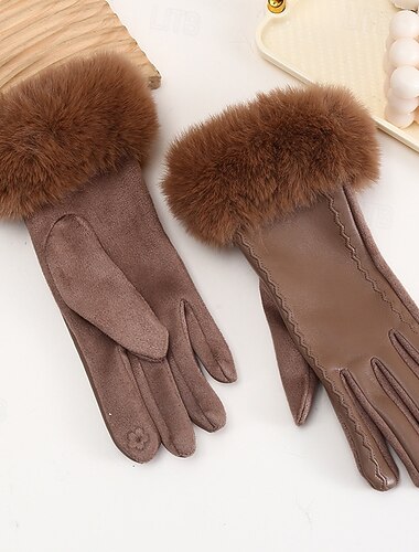  Dame 1 par Fingerspisser / Vinterhansker Gatemote / Utendørs Hansker - Ensfarget Full Finger