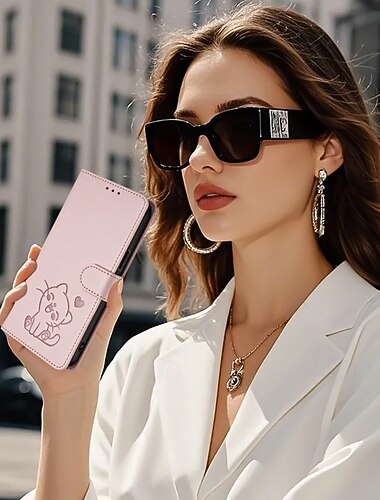  телефон Кейс для Назначение Google Пиксель 9 Про Pixel 9 ProXL Pixel 8 Pro Pixel 8 Кошелек для карт Полная защита тела с ремешком Защитная пленка для объектива камеры Кот Ретро ТПУ Кожа PU