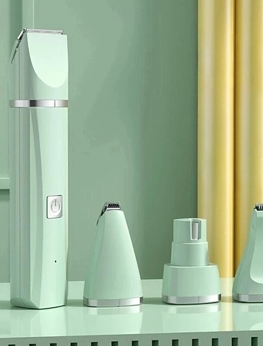  Kit de tondeuses professionnelles rechargeables 4 en 1 pour chiens, tondeuse sans fil silencieuse pour le visage, les pattes, les oreilles, les ongles des pieds et les chats &tondeuse pour petits