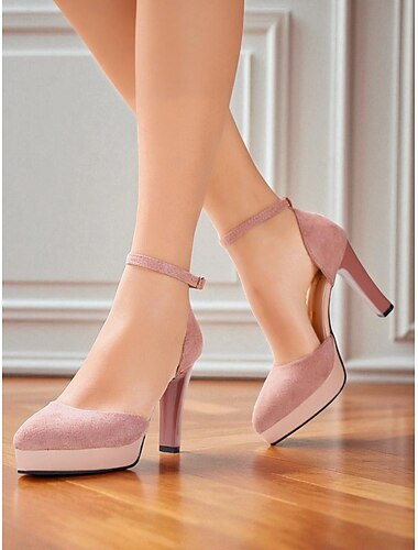  décolleté con tacco alto, cinturino alla caviglia e plateau in pelle scamosciata bordeaux anni '50 da donna – eleganti scarpe da festa e da sposa per donna