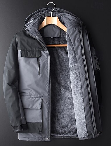  Męskie Kurtka Softshell Kurtka turystyczna Kurtka polarowa Kurtka termiczna Zima Na wolnym powietrzu Niejednolita całość Keep Warm Wodoodporny Odporność na wiatr Top Ciemnoszary Czarny Niebieski Szary