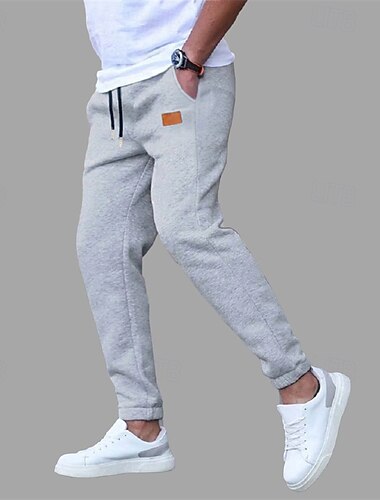  Pánské Tepláky Běžec Kalhoty Šňůrky Kapsy Elastický pas Bez vzoru Pohodlné Outdoorové sporty Denní Módní Na běžné nošení Černá Námořnická modř Lehce elastické