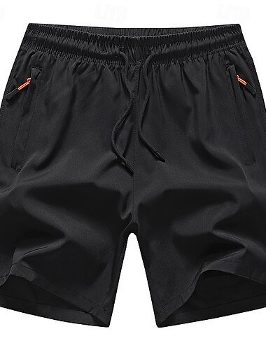  Férfi Sportos rövidnadrág Outdoor Shorts Planinarske kratke hlače Rugalmas derék Cipzáras zseb Sima Gyors szárítás High Stretch Térdhossz Szabadtéri Napi Utcai öltözék Sportok Divat Fekete Medence