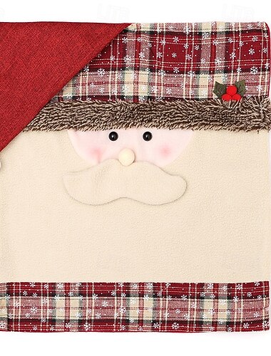  Χριστουγεννιάτικα καλύμματα καρέκλας με σχέδιο καπέλου Άγιου Βασίλη, καρτούν Άγιος Βασίλης με μοτίβο νιφάδας χιονιού, εορταστικά καλύμματα καρέκλας για διακόσμηση σπιτιού και τραπεζαρίας