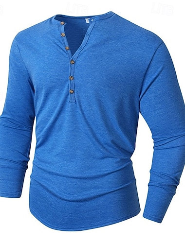Муж. Футболка Рубашка Хенли Футболки Рубашка с длинным рукавом Длинный рукав Хенли Весна Осень Полотняное плетение Мода Оригинальный рисунок Классический Пуговицы Отпуск Для улицы На выход   Муж. Футболка Рубашка Хенли Футболки Рубашка с длинным рукавом Длинный рукав Хенли Весна Осень Полотняное плетение Мода Оригинальный рисунок Классический Пуговицы Отпуск Для улицы На выход