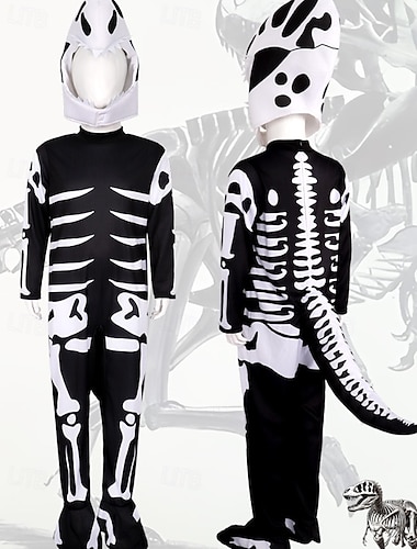  Dinosaurskjeletthodeskalle halloween cosplay-kostyme barnegutter maskerade halloween maskerade enkle halloween-kostymer utkledning