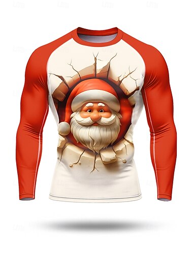  Vánoce Pánské Stahovací tričko Koşu Tişörtü Dlouhý rukáv Základní vrstva Rychleschnoucí Komprese Power Flex Odvod vlhkosti Cvičení v tělocvičně Aktivní trénink Cvičení sportovní oblečení Sportovn