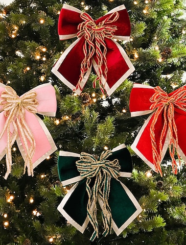  joulukoristeet, suuret samettiset ylelliset kultaiset reunukset pehmolelut joulukuusen koristeluun, lomajuhlien sisä- ja ulkokoristeisiin