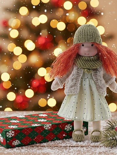  Handgemaakte Waldorf Pop Baby Meisje met Gezellige Kleding - 30 cm Zachte Pluche Pop met Cadeaubox voor Peuters Ideale Kerstcadeaus voor Kleinkinderen en Meisjes