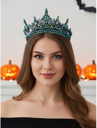  Halloween spinnenwebkroon voor dames met rode strass steentjes, gotische tiara hoofdtooi voor kostuumfeesten en cosplay