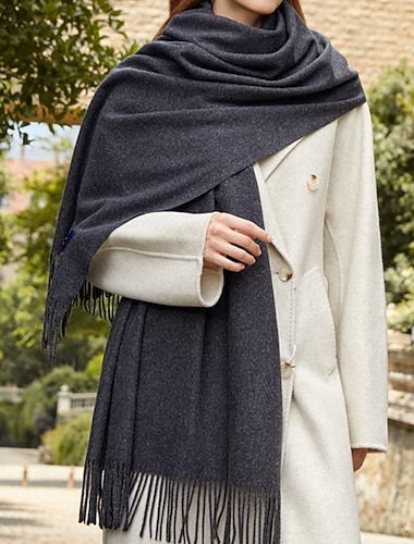  Per donna Sciarpa rettangolare Ad anello Streetwear Quotidiano Ferie Grigio Cammello Rosa Sciarpa Colore Puro