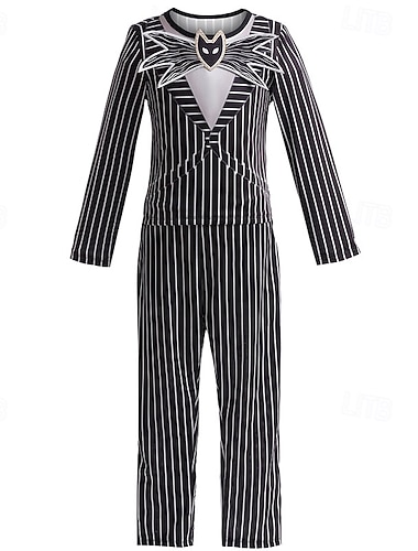  Fancy kostuum Jack Skellington De nachtmerrie voor Kerstmis Verschrikking Eng kostuum Kinderen Jongens Kerstmis Halloween Carnaval Feest Prestatie Aankleden