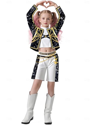  Koreansk idolinspireret Popstjerne Dragter Film Mode Cosplay kostume Virtuelt idol Film Cosplay for Pige Børn Halloween Karneval Skole Ydeevne
