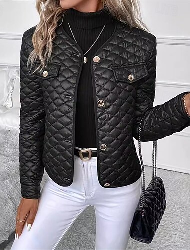  Mujer Chaqueta acolchada Chaqueta casual Chaleco Impermeable Cómodo Botones Casual Plano Vacaciones Calle Casual Ropa Cotidiana Botonadura Simple Largo Sin Cuello Ajuste regular Sin Mangas Ropa de