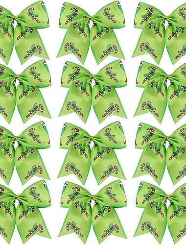  12 stk. julesløyfer, 6 tommer store kranser røde grønne sløyfer bånd til tre gaveinnpakning girlander, juledekorasjon høytid fest håndverk juletre