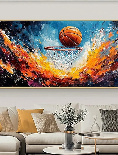  Håndlaget Hang malte oljemaleri Håndmalte Vannrett Abstrakt Dyr Moderne Valset lerret (uten ramme)