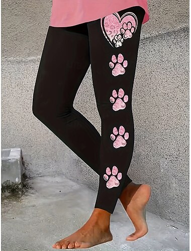  Dames broek Leggings Gezellige leggings Vakantie Vintage Streetwear Volledige lengte Natuurlijk Grafisch Kat Elastische taille Afdrukken Comfortabel Voor buiten Hoge Elasticiteit Buiten Vakantie