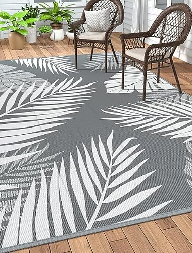  Εξωτερικό χαλί για αίθριο αδιάβροχο πλαστικό άχυρο κάμπινγκ εξωτερικού χώρου, εσωτερικό πατάκι δαπέδου τροχόσπιτου για αίθριο, βεράντα, κατάστρωμα, μπαλκόνι, πικνίκ, παραλία