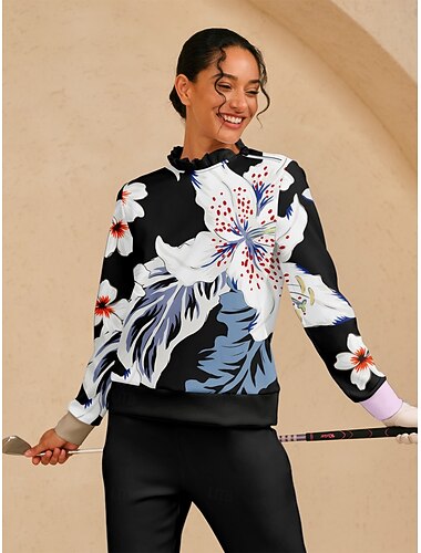  Dames Trui met capuchon Zwart Lange mouw Kleding Bovenlichaam Dames golfkleding kleding outfits draag kleding