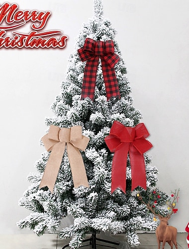  6 stk. store elegante knutesløyfer med heldeknutedesign, slitesterkt jutebånd til juletrekrans, girlander, festdekorasjoner, bryllup &hjemmelagd håndverk - ingen/strøm enkel å montere enkel stil